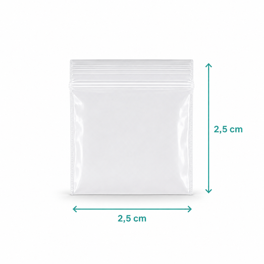 Bolsa Ziploc cierre hermético 2,5 x 2,5 cm